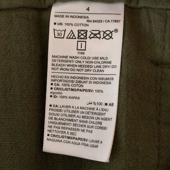 Old Navy high waisted cropped 100% cotton army green pants NWT - Picture 6 of 7